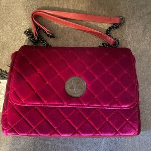 Blackcraft Cult Oxblood Velvet Quilted Flap Satchel